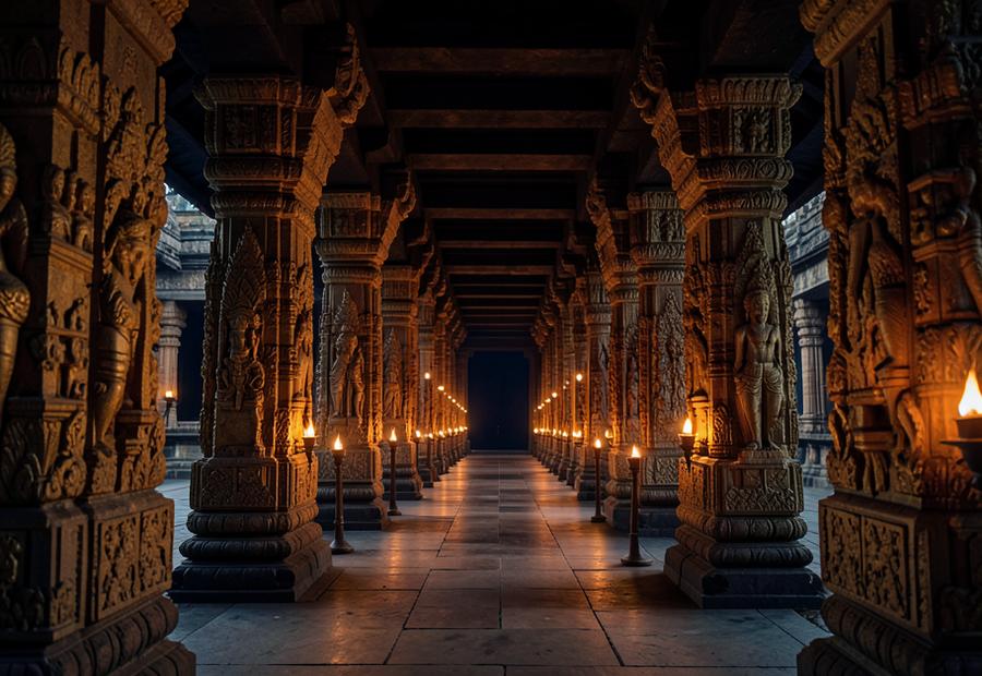 Carved temple corridor